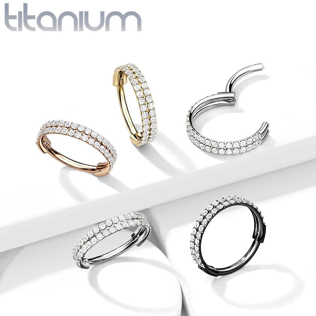 Kruh se zirkony - helix / cartilage / tragus piercing TITAN (1,2 x 8 mm) - TIT1129ST-1208 - náhled 4