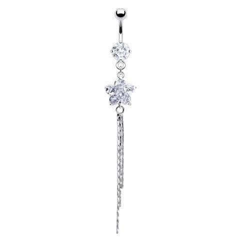 Piercing do pupíku - kytička (růžová) - náhled 2