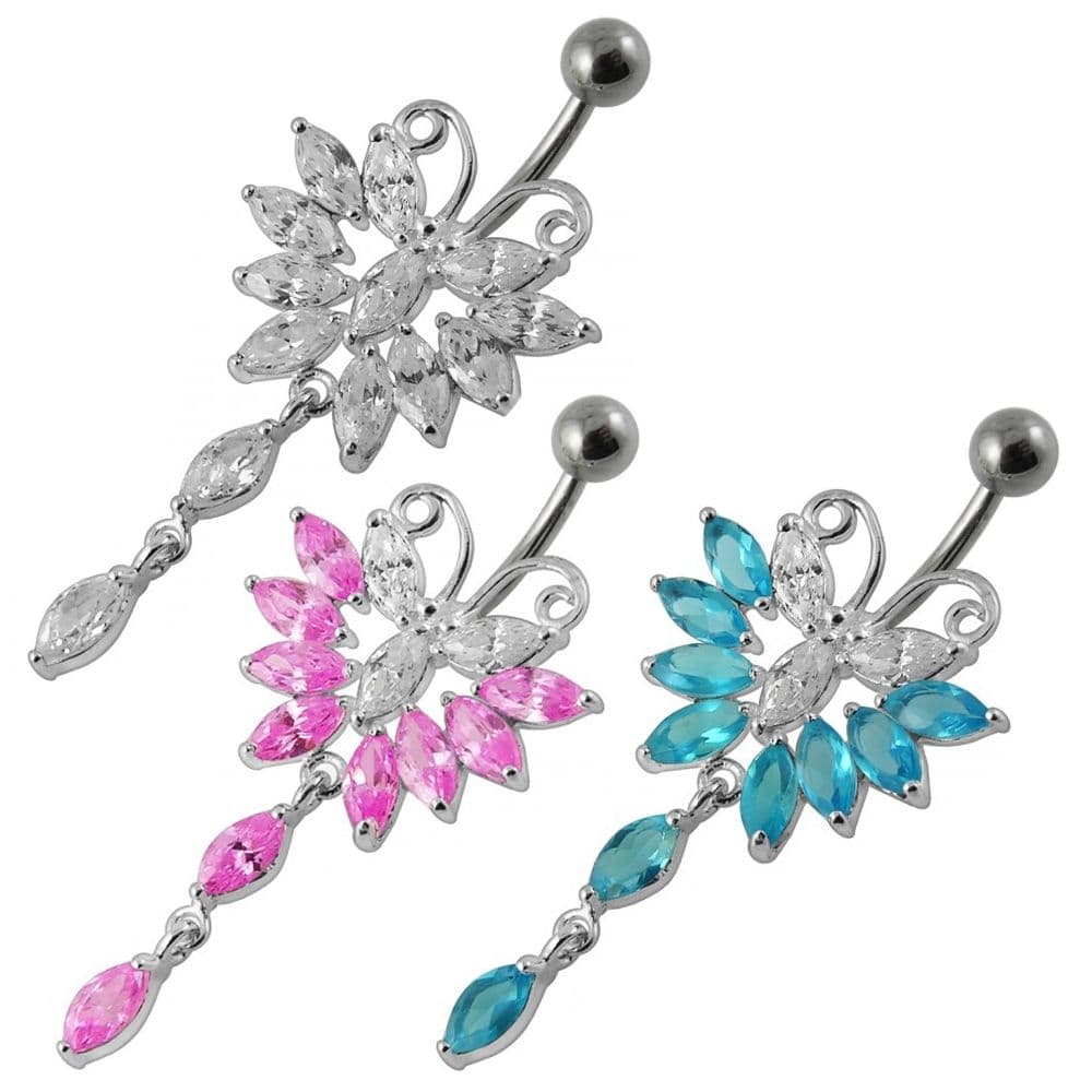 S4U Piercing do pupíku - motýlek (fialová) - BP01274-A - náhled 2