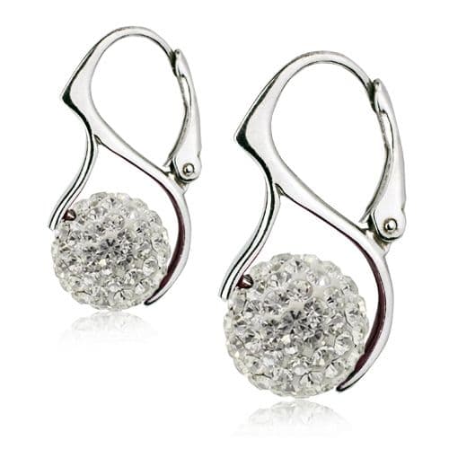 Stříbrné náušnice kuličky s krystaly Crystals from Swarovski, Crystal - náhled 1