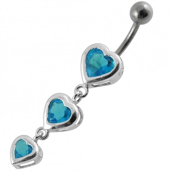 S4U Stříbrný piercing do pupíku - srdíčka