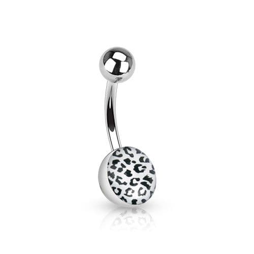 Piercing do pupíku - tygrovaný (bílá) - BS01049-W - náhled 1