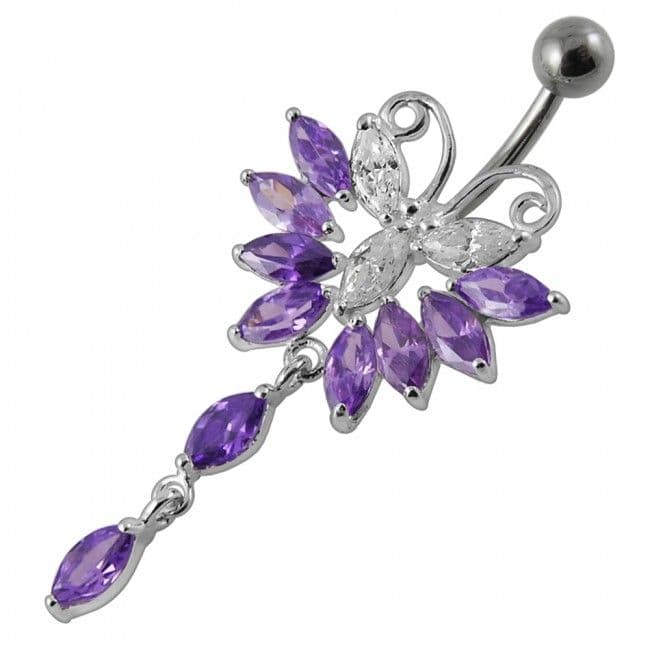 S4U Piercing do pupíku - motýlek (fialová) - BP01274-A - náhled 1