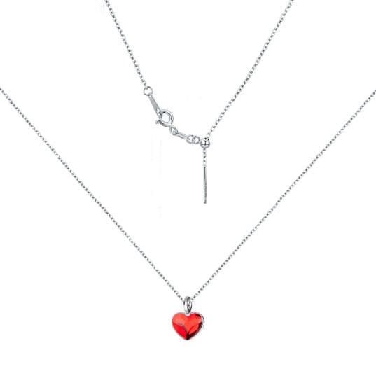 NUBIS Minimalistický stříbrný náhrdelník se srdcem Crystals from Swarovski Siam - NB-0204-SI