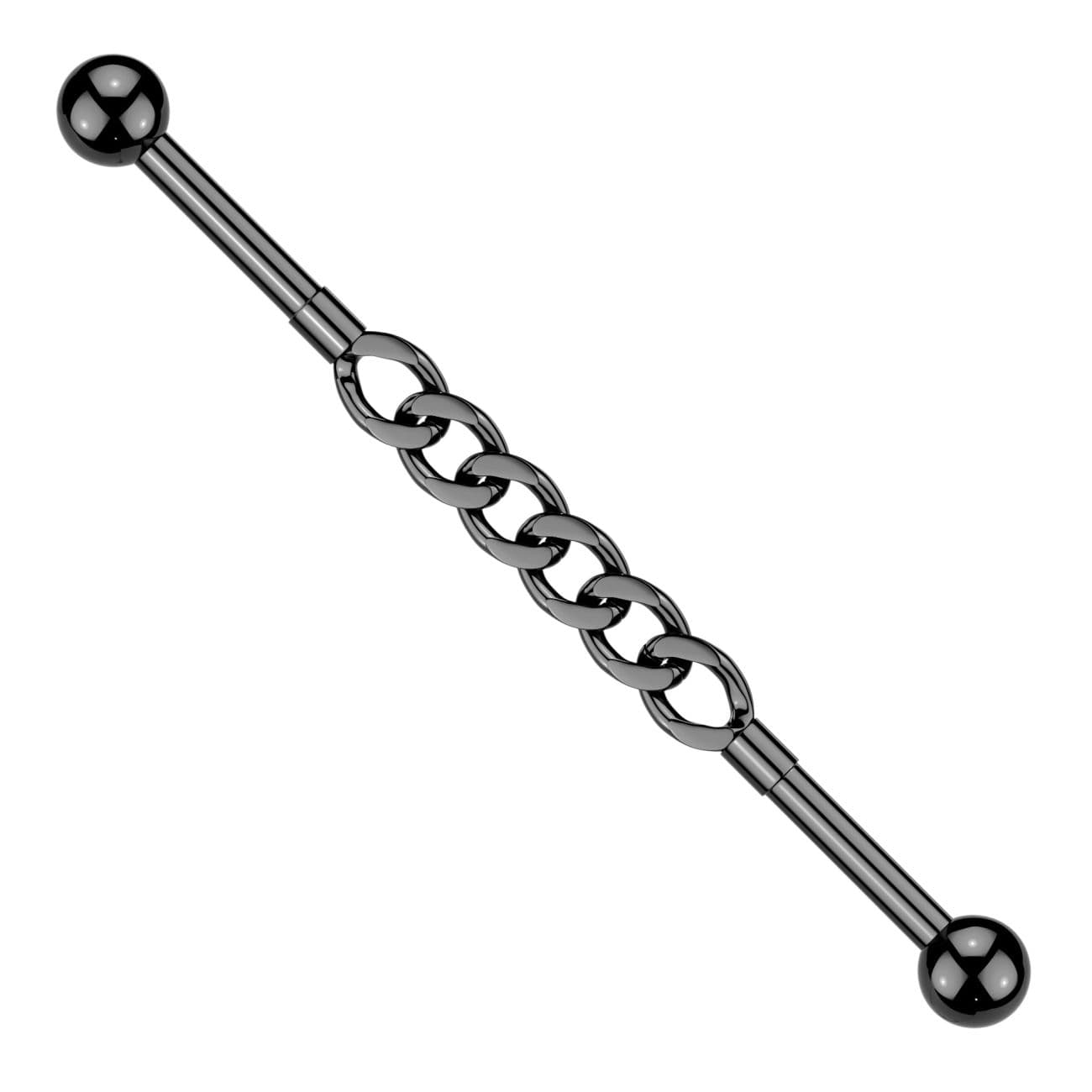 MARRE Černý industrial piercing řetěz - ID01049-K