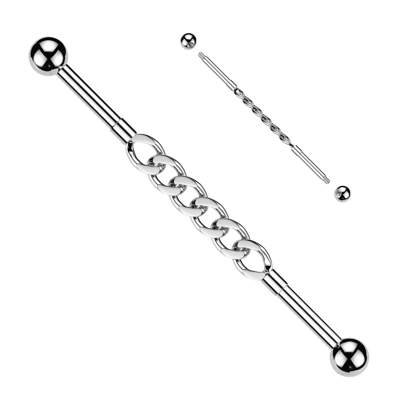 MARRE Ocelový industrial piercing řetěz
