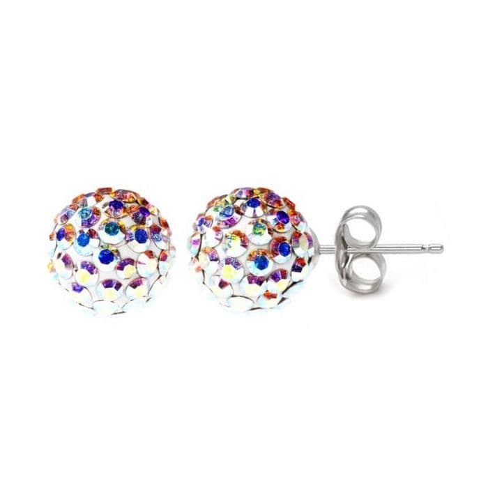 NUBIS Stříbrné náušnice 6mm kuličky Crystals from Swarovski AB - SWAG06-AB